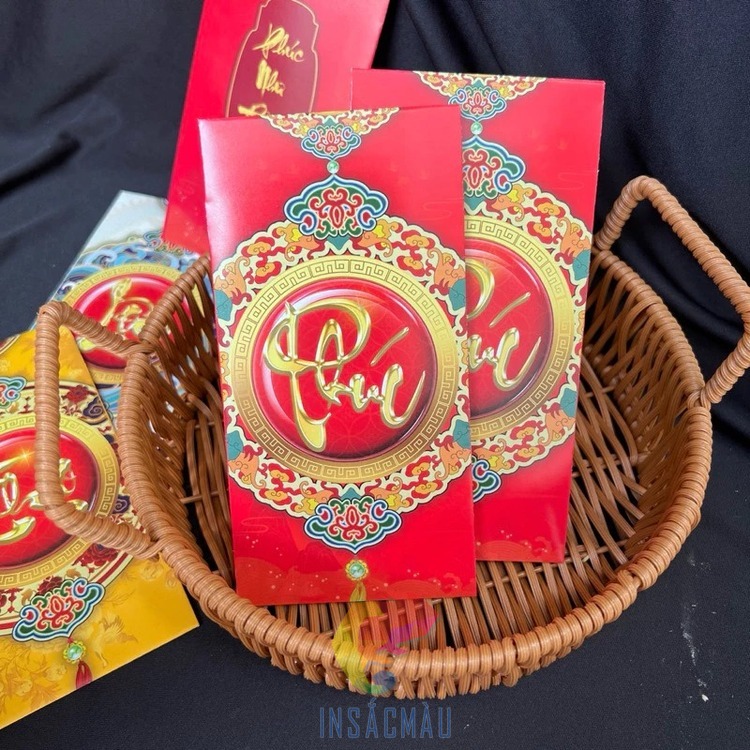 Mẫu bao lì xì chữ phúc sang trọng, chất lượng