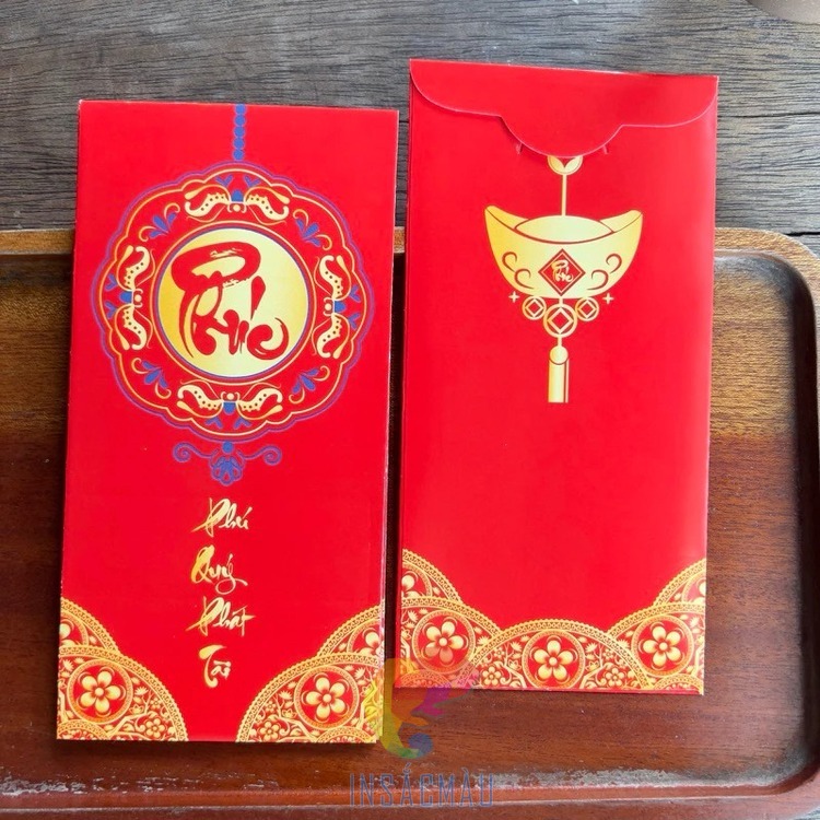 Mẫu bao lì xì chữ phúc thiết kế theo yêu cầu