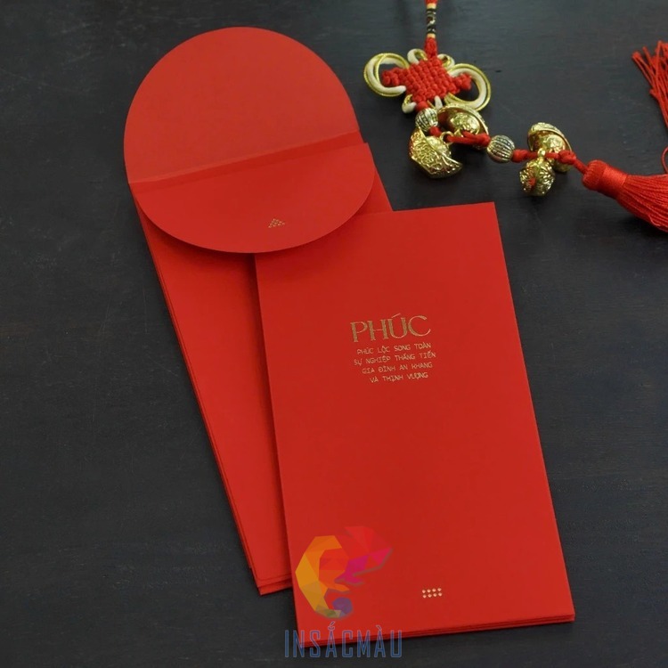 Mẫu bao lì xì chữ phúc thiết kế đơn giản, tinh tế
