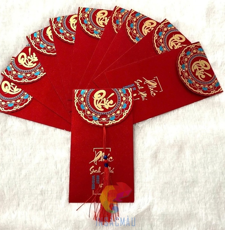 Mẫu bao lì xì chữ phúc sang trọng, cao cấp