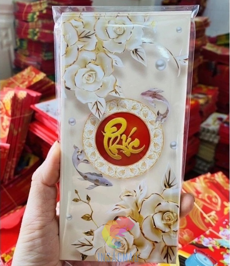 Mẫu bao lì xì chữ phúc thiết kế sang trọng