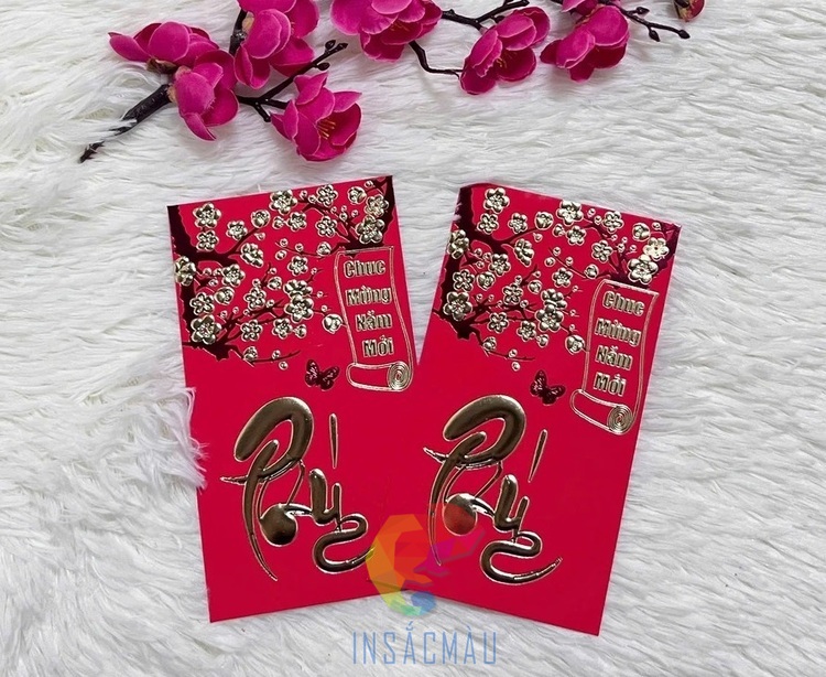 Mẫu bao lì xì chữ phúc ép kim, dập nổi ấn tượng