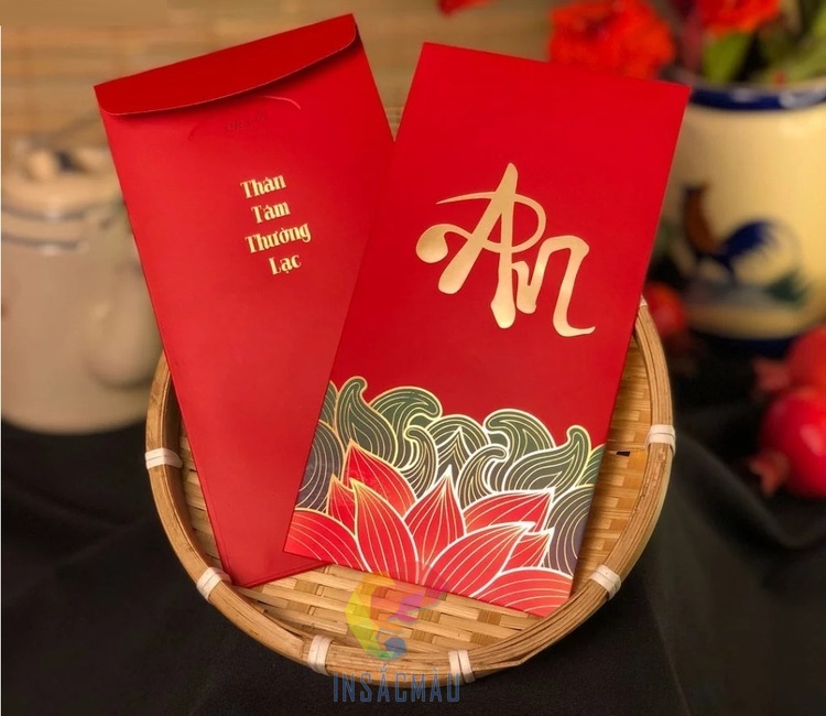 Mẫu bao lì xì hoa sen cao cấp, chất lượng