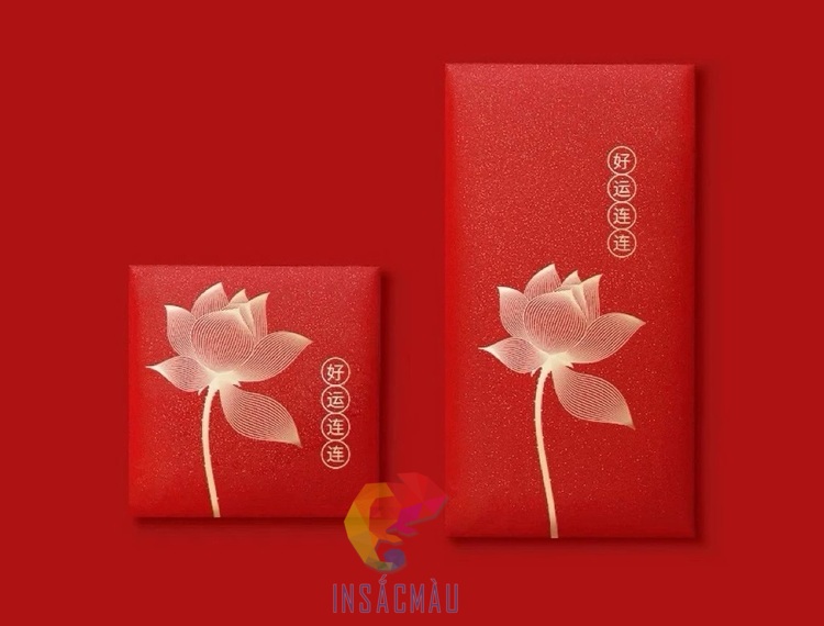 Mẫu bao lì xì cao cấp, sang trọng in hình hoa sen