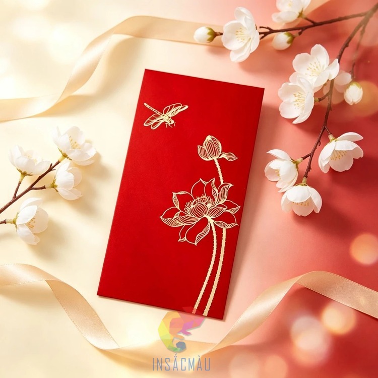 Mẫu bao lì xì hoa sen cao cấp cho mùa Tết Đinh Mùi 2027