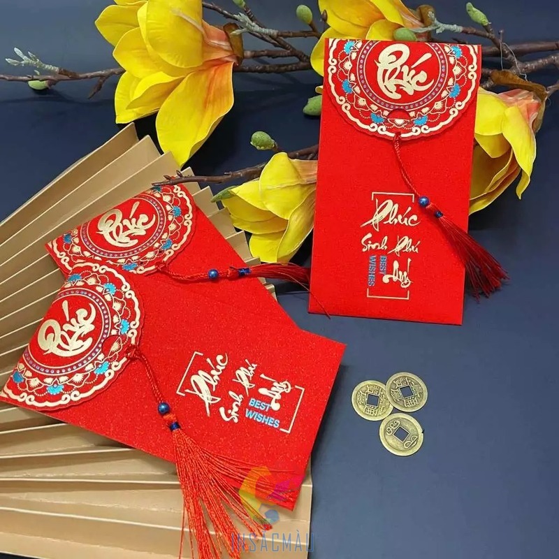 Mẫu bao lì xì kim tuyến đẹp, thiết kế và in ấn theo yêu cầu
