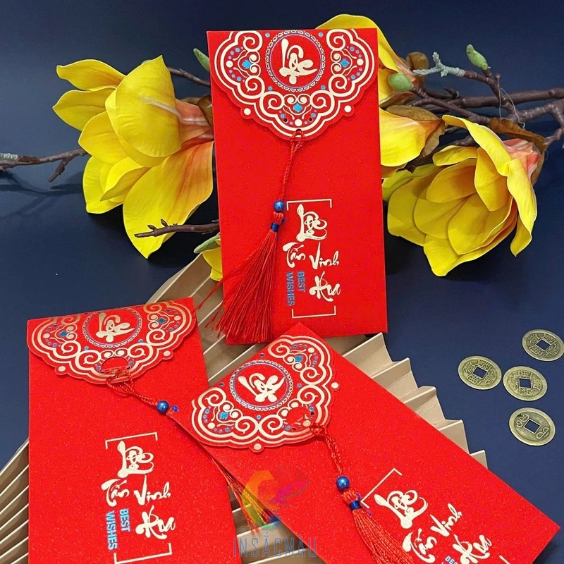 Mẫu bao lì xì kim tuyến sang trọng, cao cấp