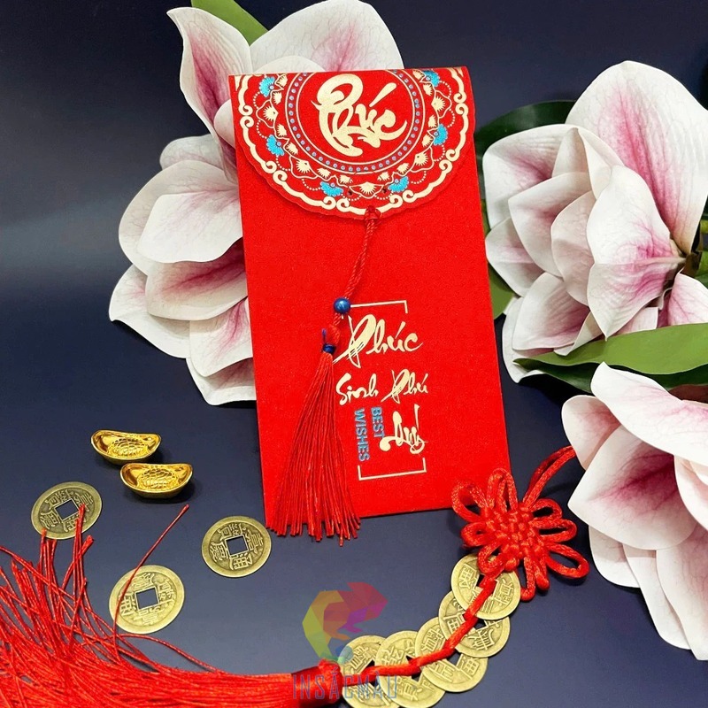 Mẫu bao lì xì kim tuyến màu đỏ tươi bắt mắt