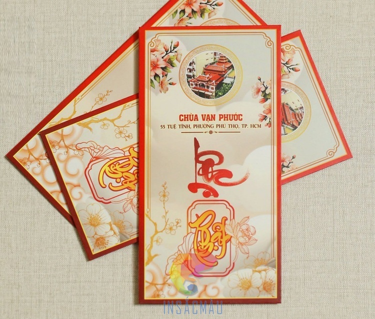 Mẫu bao lì xì Tết 2027 Chùa Vạn Phước