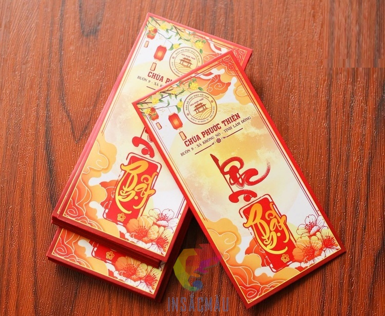 Mẫu bao lì xì Tết Đinh Mùi - Chùa Phước Thiện