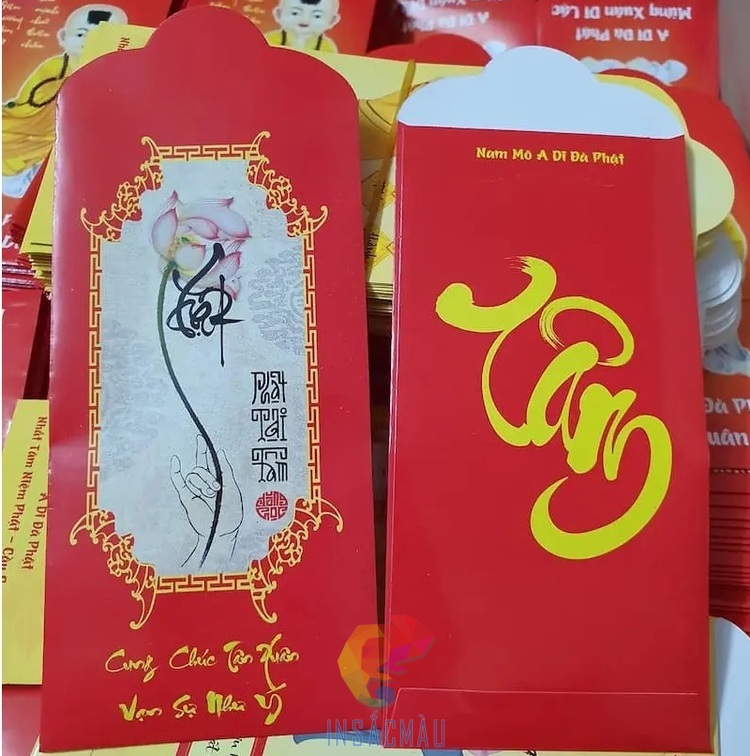 Mẫu bao lì xì Phật giáo đơn giản, đẹp mắt