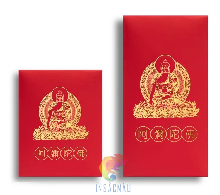Mẫu bao lì xì in hình Phật trang nghiêm