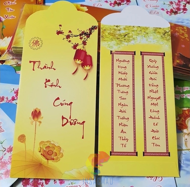 Mẫu bao lì xì cúng dường năm mới 2027