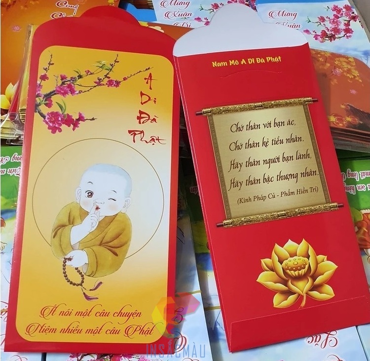 Mẫu bao lì xì Phật giáo cho mùa Tết 2027