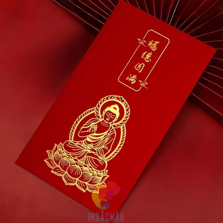 Mẫu bao lì xì Tết 2027 in hình Phật