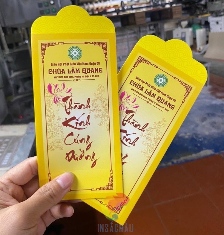 Mẫu bao lì xì cúng dường nhà Phật