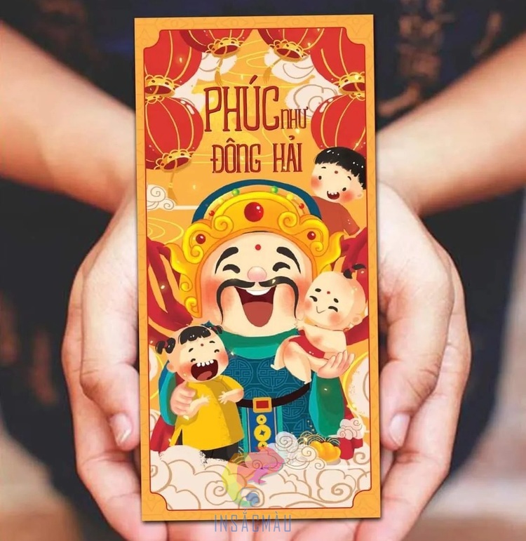 Mẫu bao lì xì thần tài size lớn