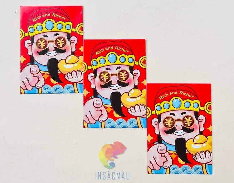 Mẫu bao lì xì thần tài cute cỡ nhỏ
