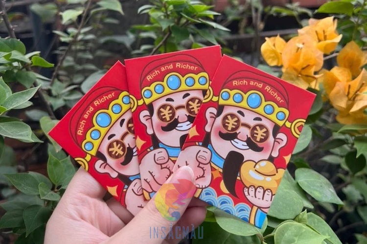 Mẫu bao lì xì thần tài Tết Đinh Mùi