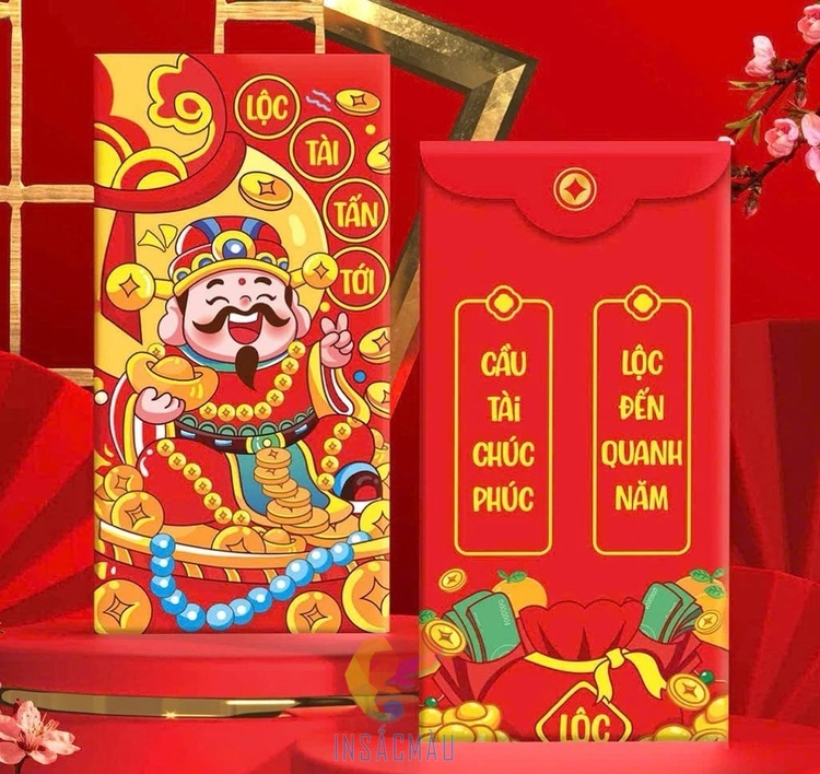 Mẫu bao lì xì thần tài Tết 2027