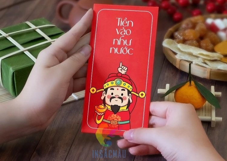 Mẫu bao lì xì thần tài cao cấp
