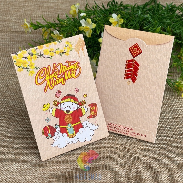 Mẫu bao lì xì thần tài cute chào năm mới