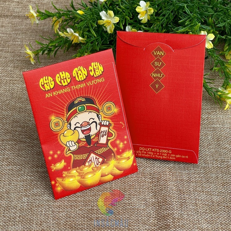 Mẫu bao lì xì thần tài cute, size nhỏ