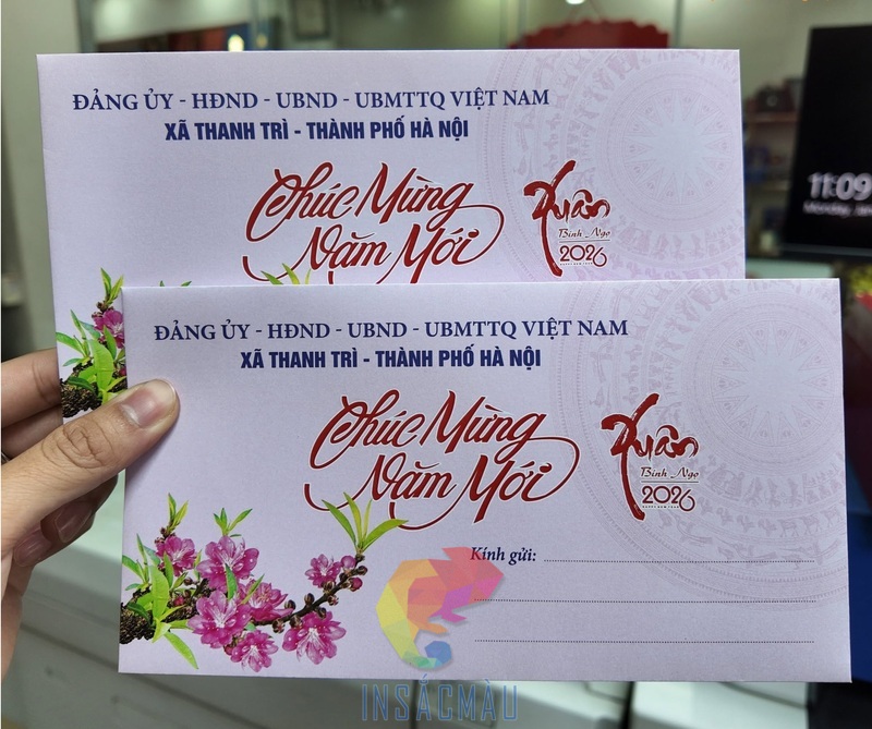 Mẫu bao thư chúc mừng năm mới dành cho Đảng Ủy