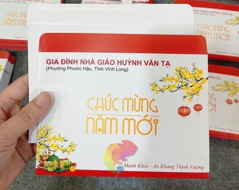 Mẫu bao thư chúc mừng năm mới thiết kế theo yêu cầu