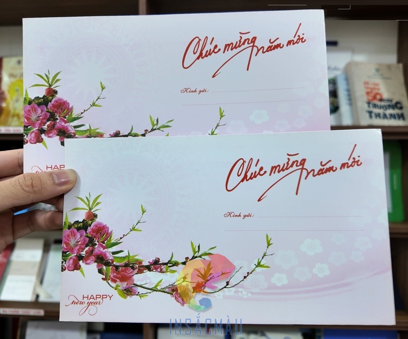 Mẫu bao thư chúc mừng năm mới thiết kế đẹp, sang trọng