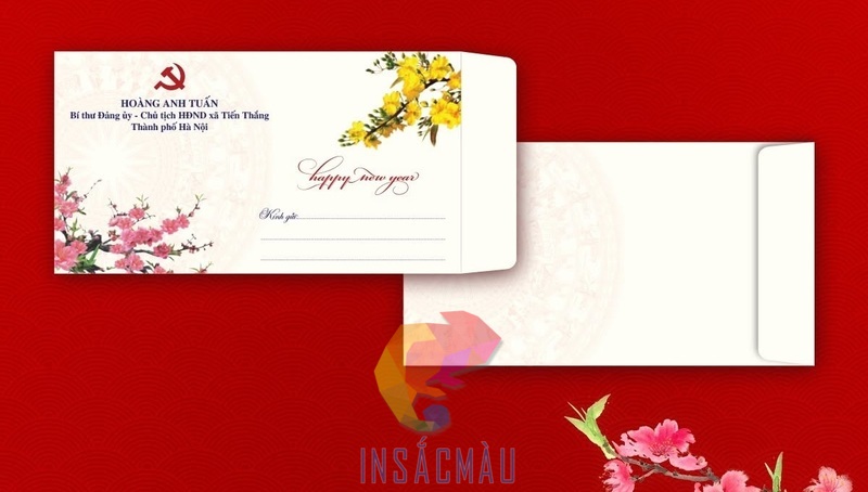 Mẫu bao thư chúc mừng năm mới nắp dọc