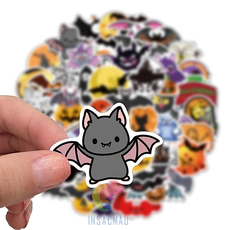 Mẫu sticker halloween hình con dơi cute
