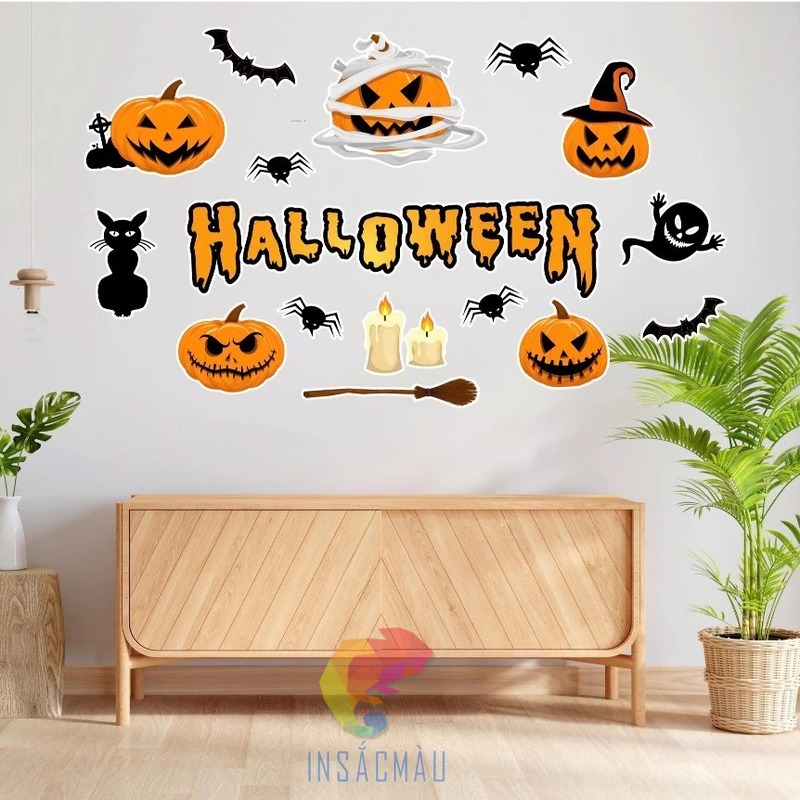 Các mẫu sticker halloween trang trí tường nhà