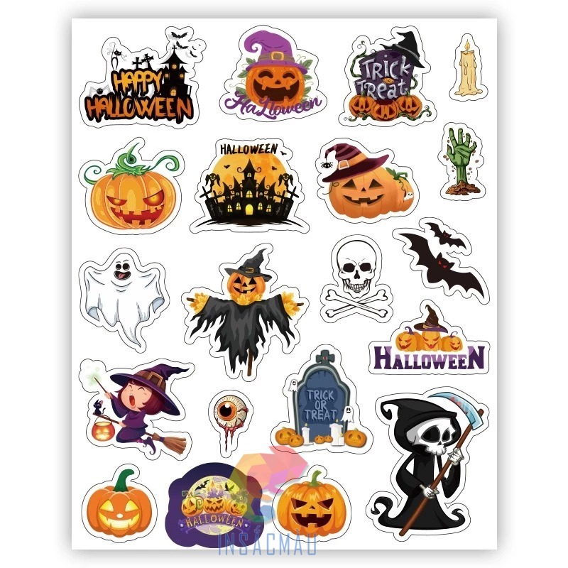 Các mẫu sticker halloween cute, độc đáo