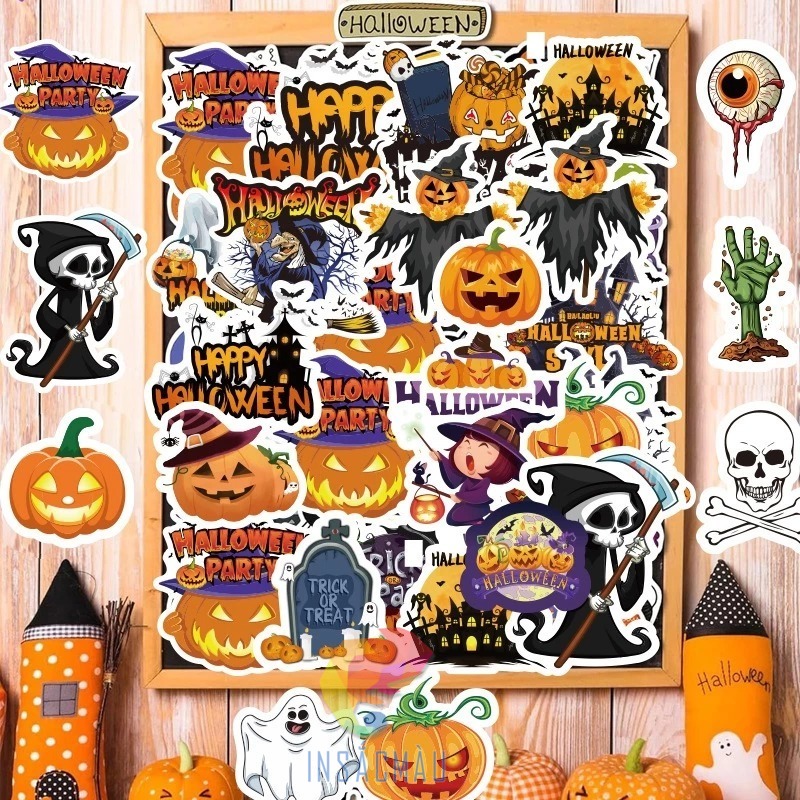 Các mẫu sticker halloween hình bí ngô cute, đáng yêu