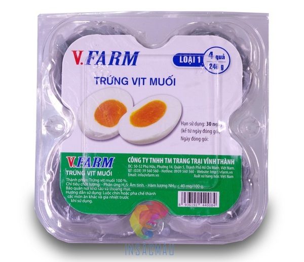 Mẫu tem nhãn trứng vịt hình vuông