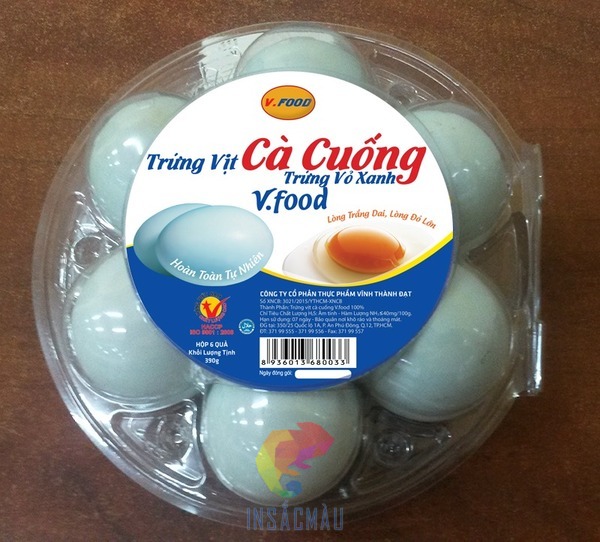 Mẫu tem nhãn dán hộp trứng vịt cà cuống