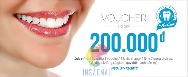 Mẫu voucher nha khoa giảm giá 200.000đ