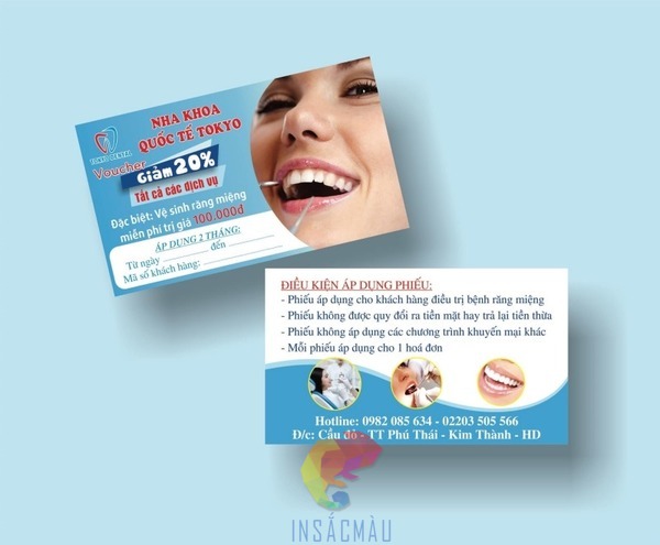 Mẫu voucher nha khoa thiết kế nhỏ gọn