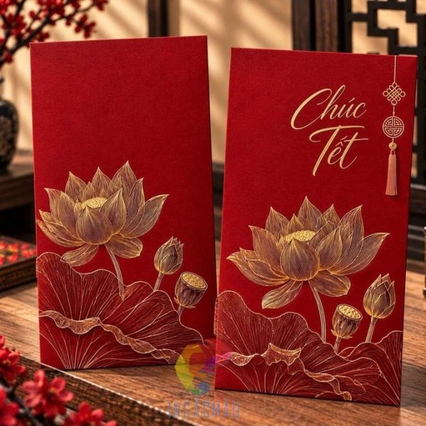 Mẫu Bao Lì Xì Hoa Sen Thanh Khiết, Tinh Tế Cho Mùa Tết Đinh Mùi 2027