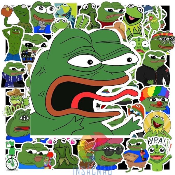 Mẫu sticker con ếch xanh hốt hoảng