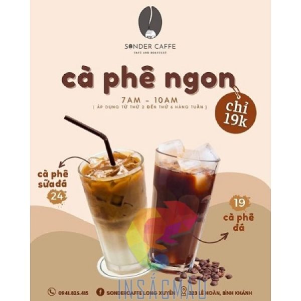 Mẫu tờ rơi cà phê ấn tượng